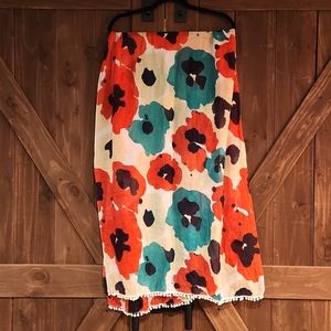 Tommy Hilfiger Abstract printed scarf with tassles